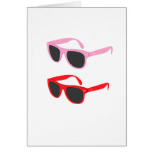 Sunglasses in Pink and Red Card