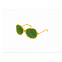 sunglasses orange frame green lenses beach.png post cards