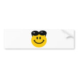 Sunglasses perched on top of head smiley face bumper stickers