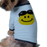 Sunglasses perched on top of head smiley face pet clothing