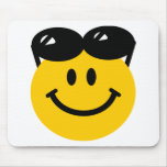Sunglasses perched on top of head smiley face mousepads