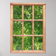 Sunlight through Leaves View from a Window Poster