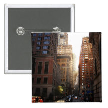 Sunlight Through Skyscrapers, New York City Buttons