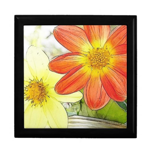 Sunny Dahlias Trinket Box