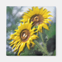 SUNNY FLOWERS REFRIGERATOR MAGNETS