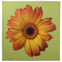 Sunny Orange gerbera flower bloom napkins