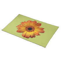 Sunny Orange gerbera flower bloom placemats