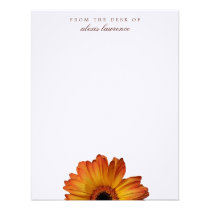 Sunny Orange gerbera flower from the desk of note invitations