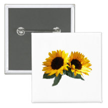 Sunny Sunflowers Pinback Buttons
