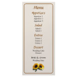 Sunny Sunflowers Wedding Menu... rack cards