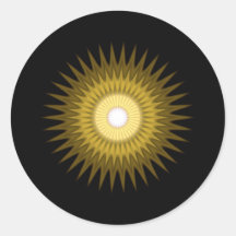 sunny symbol round stickers