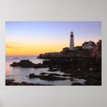Sunrise at Portland Head Lighthouse Posters