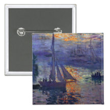Sunrise at sea Monet sailboat painting boating art Pin