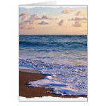 Sunrise over florida beach, ocean slanting greeting card