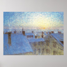 Sunrise over the rooftops poster