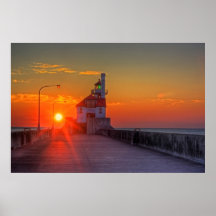 Sunrise over the South Pier Poster