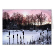 Sunrise Pond Seasons Greetings Card