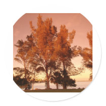 suns' warm Glow Round Stickers