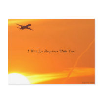 Sunset & Aeroplane Postcard