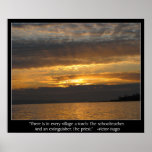 Sunset and Hugo Quote Poster