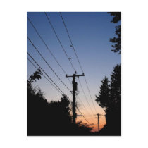 Sunset and Power Lines Post Cards