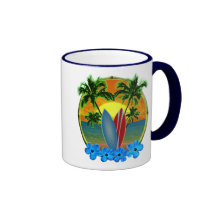 Sunset And Surfboards Coffee Mug