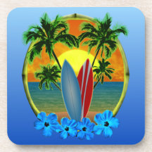 Sunset And Surfboards Drink Coasters