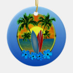 Sunset And Surfboards Ornaments