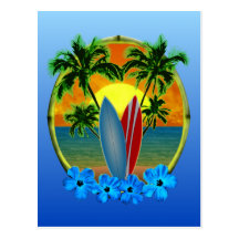 Sunset And Surfboards Post Cards