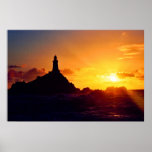 SUNSET AT CORBIERE LIGHTHOUSE POSTER