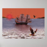 Sunset At Eagle Bay Print