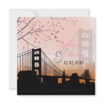 Sunset at Golden gate/wedding invitations