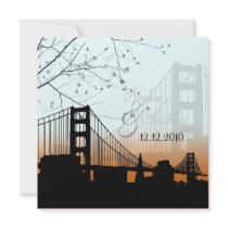Sunset at Golden gate/wedding invitations