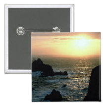 Sunset at Land's End at the Cornish Riviera Pinback Button