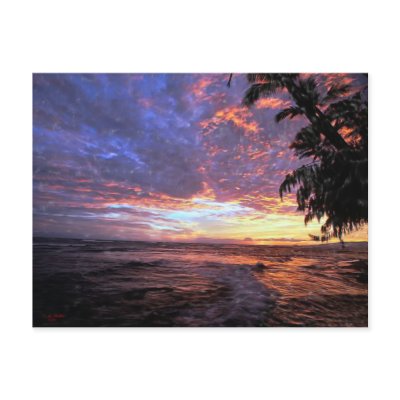 Sunset at the Beach...Postcard by 777Images