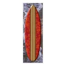 Sunset Beach Surfboard Bookmark Business Card Template