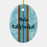 Sunset Beach Vintage Surfboard Ornament