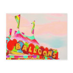 "Sunset behind carnival balloons stand" Postcard