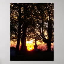 Sunset between Graves Posters