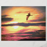 Sunset, bird in flight flyer