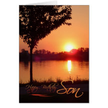 Sunset Birthday for Son Cards