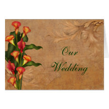 Sunset Calla Lilies Wedding Invitation Cards