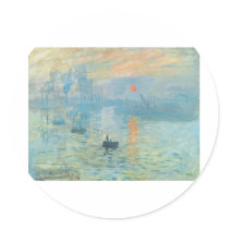 Sunset - Claude Monet Round Sticker