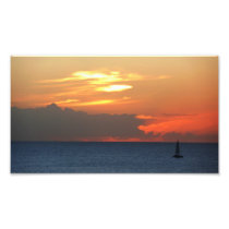 Sunset Clouds and Sailboat Photo Print