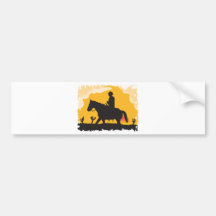 Sunset Cowboy Bumper Stickers