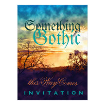 Sunset Gothic Mood Wedding Reception Invitations