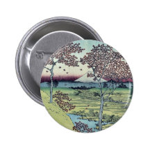 Sunset Hill by Ando,Hiroshige Pinback Buttons