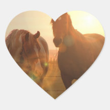 Sunset Horses Stickers