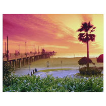 Sunset, Huntington Beach pier, California, U.S.A. Personalised Flyer