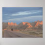 Sunset in Badlands National Park Poster